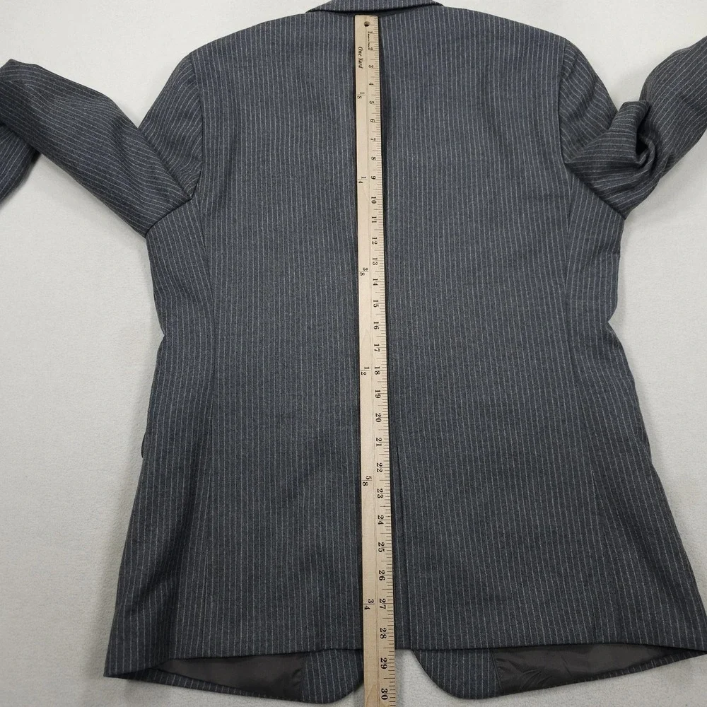 Banana Republic Blazer Mens 42R Gray Pinstripe Slim Fit Marzotto Wool Jacket